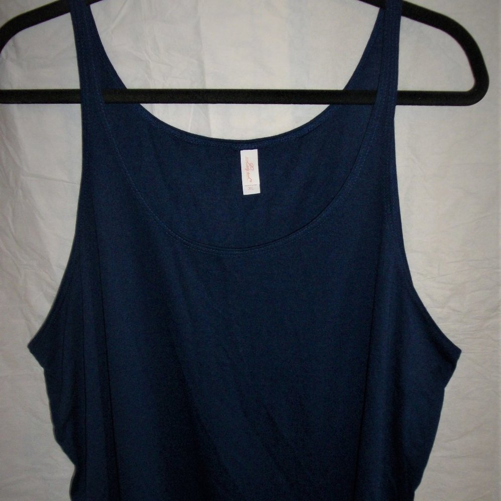 NWOT Navy Blue Solid Slouchy Tank Top Sz XL Flowy